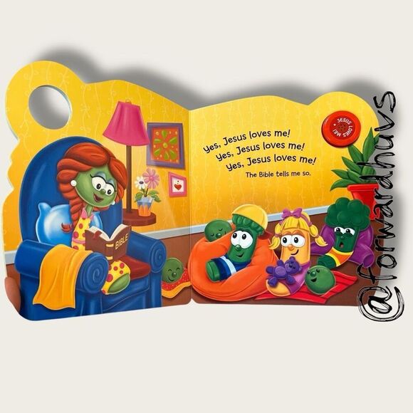 VeggieTales Jesus Loves Me Board Book with Jesus Loves Me Song Sound - Picture 8 of 10